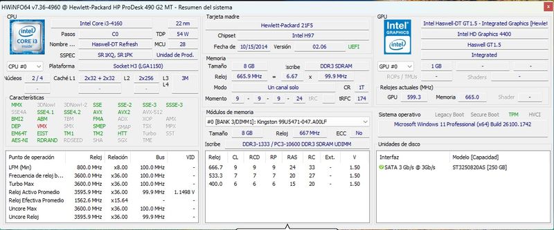 Torre HP ProDesk 490 G2 Windows 11 afbeelding 7
