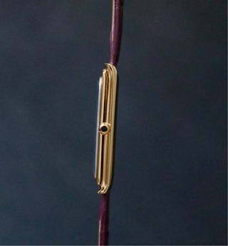 Reloj Seiko Dorado Rectangular Correa Burdeos