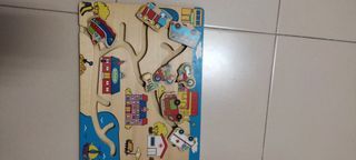 Puzzle madera circuito transportes