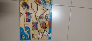Puzzle madera circuito transportes