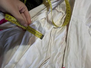 Traje Flamenca Blanco, Fuscia y Verde