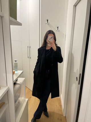 Cappotto Patrizia Pepe Nero con Cintura - Taglia 4