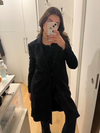 Cappotto Patrizia Pepe Nero con Cintura - Taglia 4