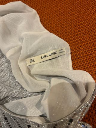 Top Zara lentejuelas plateadas