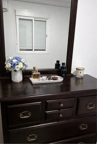 Dormitorio Matrimonio madera 1,35cm  nogal viejo