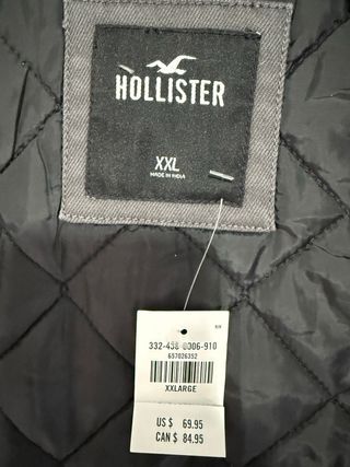 Chaleco Hollister Gris Nuevo con etiquetas