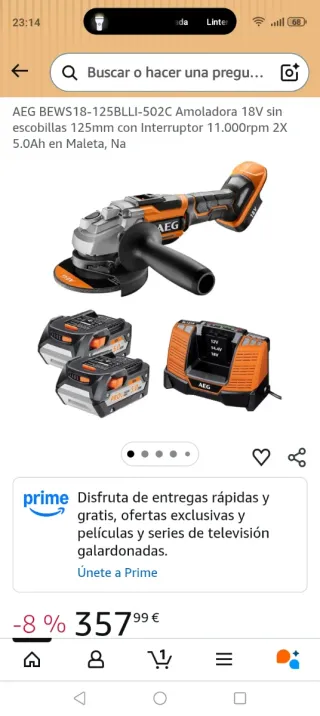 Maleta para Radial AEG BEWS18-125BLLI-502C.