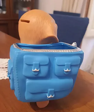 Portapenne a forma di zainetto blu