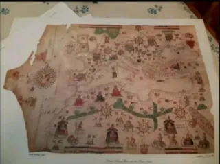 MAPA PORTULANO S.XVI CARTA D MAREAR Russus Jacobus