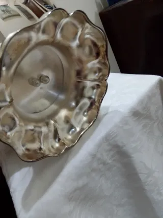 Centro tavola placcato argento e oro