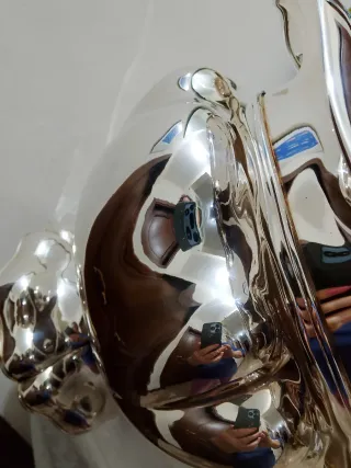 Centro tavola placcato argento e oro