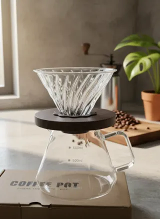V60 Pour Over Glass Coffee Maker