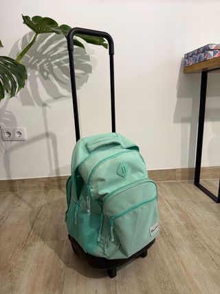 Mochila escolar con ruedas color menta
