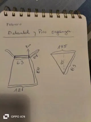 Pico y delantal fallera blanco