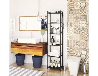 Estantería 6 niveles metal y madera