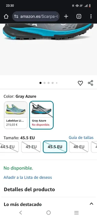 Zapatillas SCARPA Lakeblue Lime Talla 45.5