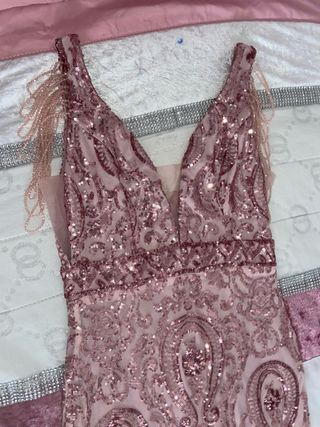 Vestido de fiesta lentejuelas y pedrería 1vez usad