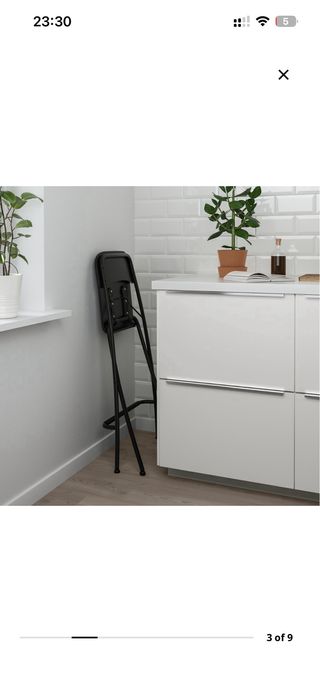 2 Taburetes Altos Plegables IKEA Franklin Negros
