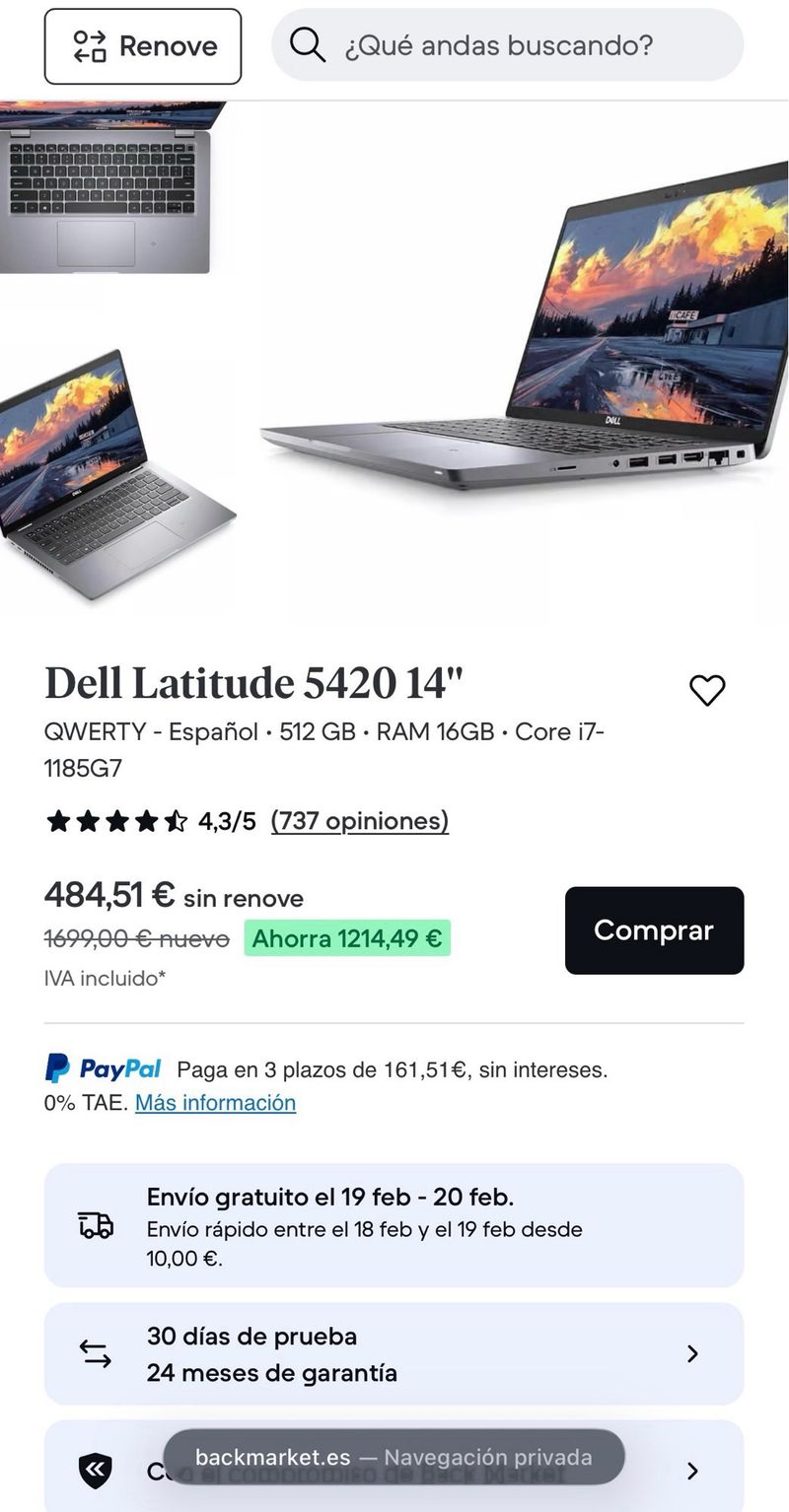 Portatil DELL i7 11Gen 16RAM 512GB SSD ALTA GAMA afbeelding 11