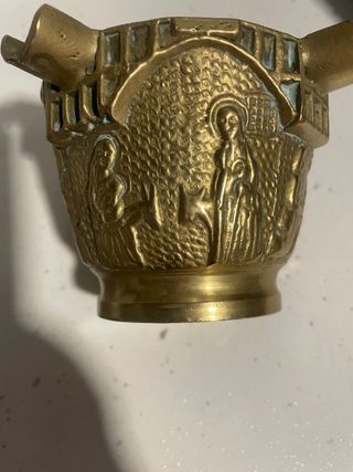 Cenicero Bronce Figuras Religiosas