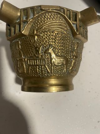 Cenicero Bronce Figuras Religiosas