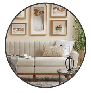 Espejo Redondo SONGMICS 61cm Negro/Dorado