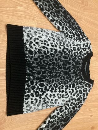 Jersey lana animal print blanco, gris y negro