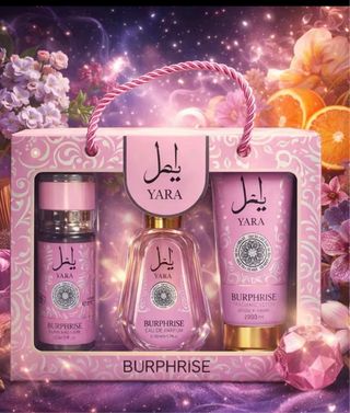 Set de Perfume Yara Burphrise Rosa y Dorado