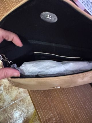 Bolso de hombro beige