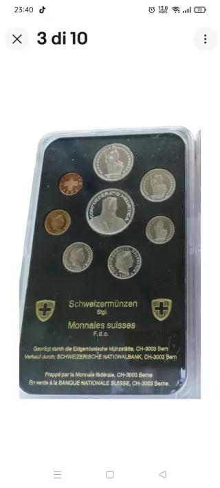 2 divisionali svizzeri Monete Blister Rosso e Nero