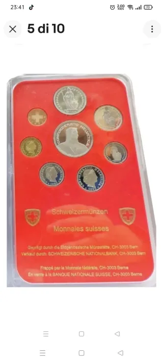 2 divisionali svizzeri Monete Blister Rosso e Nero