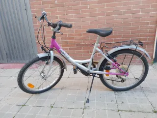 Bicicleta infantil Elite rosa y plata