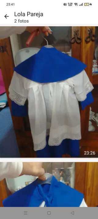 Traje Monaguillo Prendimiento Azul y Blanco