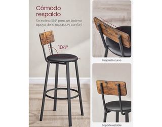 Taburete Vassagle Negro y Marrón (1 unidad)