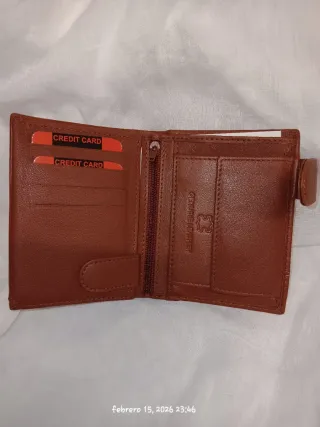 Cartera de piel caballero marrón