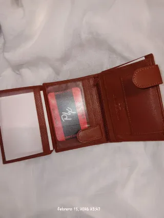 Cartera de piel caballero marrón