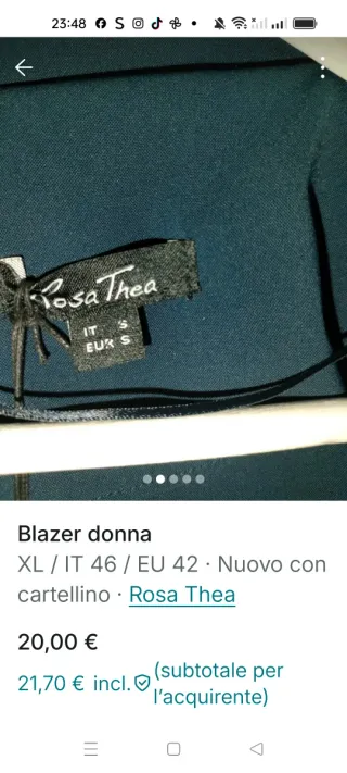 Blazer Rosa Thea donna Tg. 46