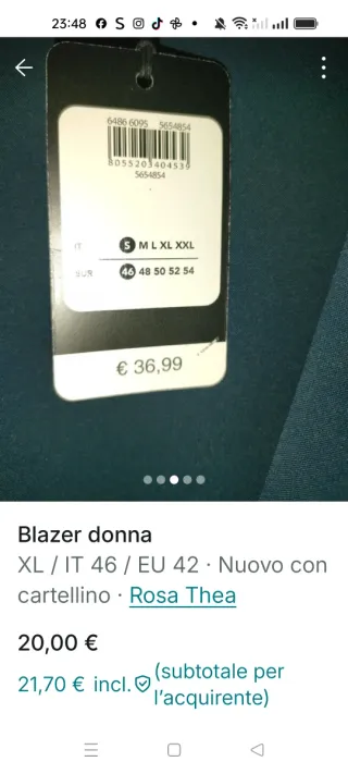 Blazer Rosa Thea donna Tg. 46