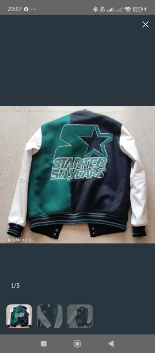 Chaqueta Starter Negra y Verde