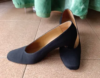 Scarpe da sera nere in raso