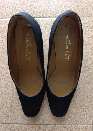 Scarpe da sera nere in raso