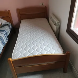 2 Camas Somier 90cm + 2 Colchones
