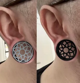 Dilatatori orecchie design floreale