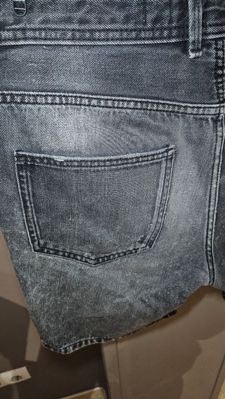 Bermudas Bershka Slim Fit Talla 42 Negro Impecable