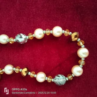 Collar fantasía dorado y multicolor