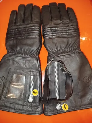 Guantes vintage de cuero, para moto, Furygan.