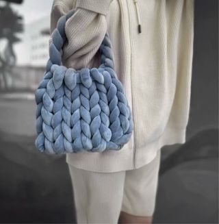 Borsa chunky fatta a mano blu