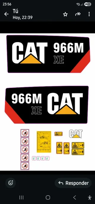 Kit Adhesivos Caterpillar 966M X3