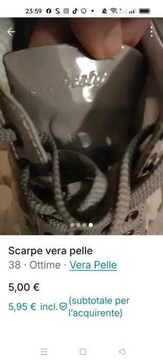 Scarpe vera pelle beige/turchese taglia 38