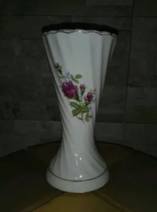 Splendido paio di vasi antichi in porcellana con design di rose